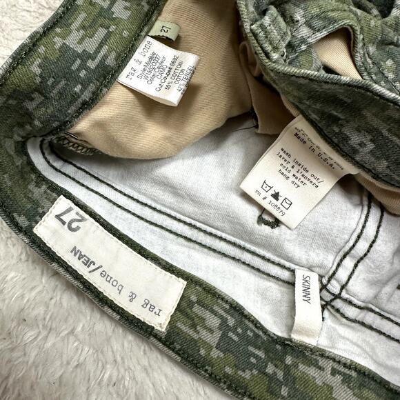 Rag & Bone Skinny Green Digital Graphic Camo Stretch Ankle Jeans 27 - Picture 9 of 10